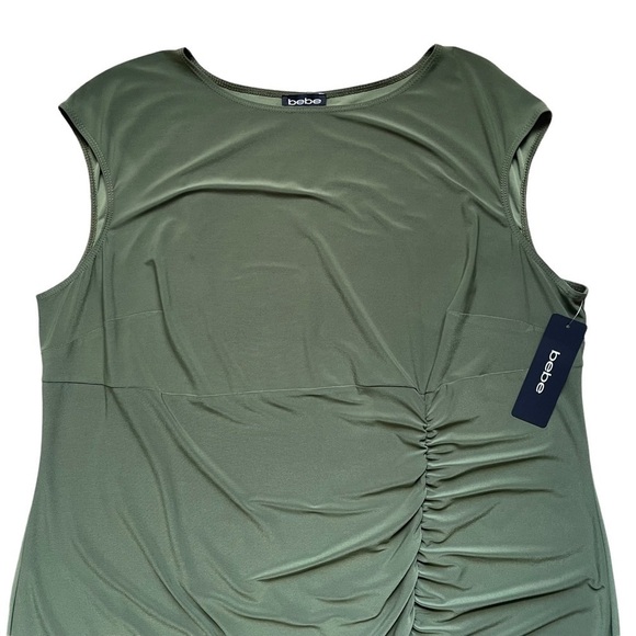 Bebe Olive Green Ruched Front Bodycon Dress Women’s Plus Size 2X - Picture 2 of 9